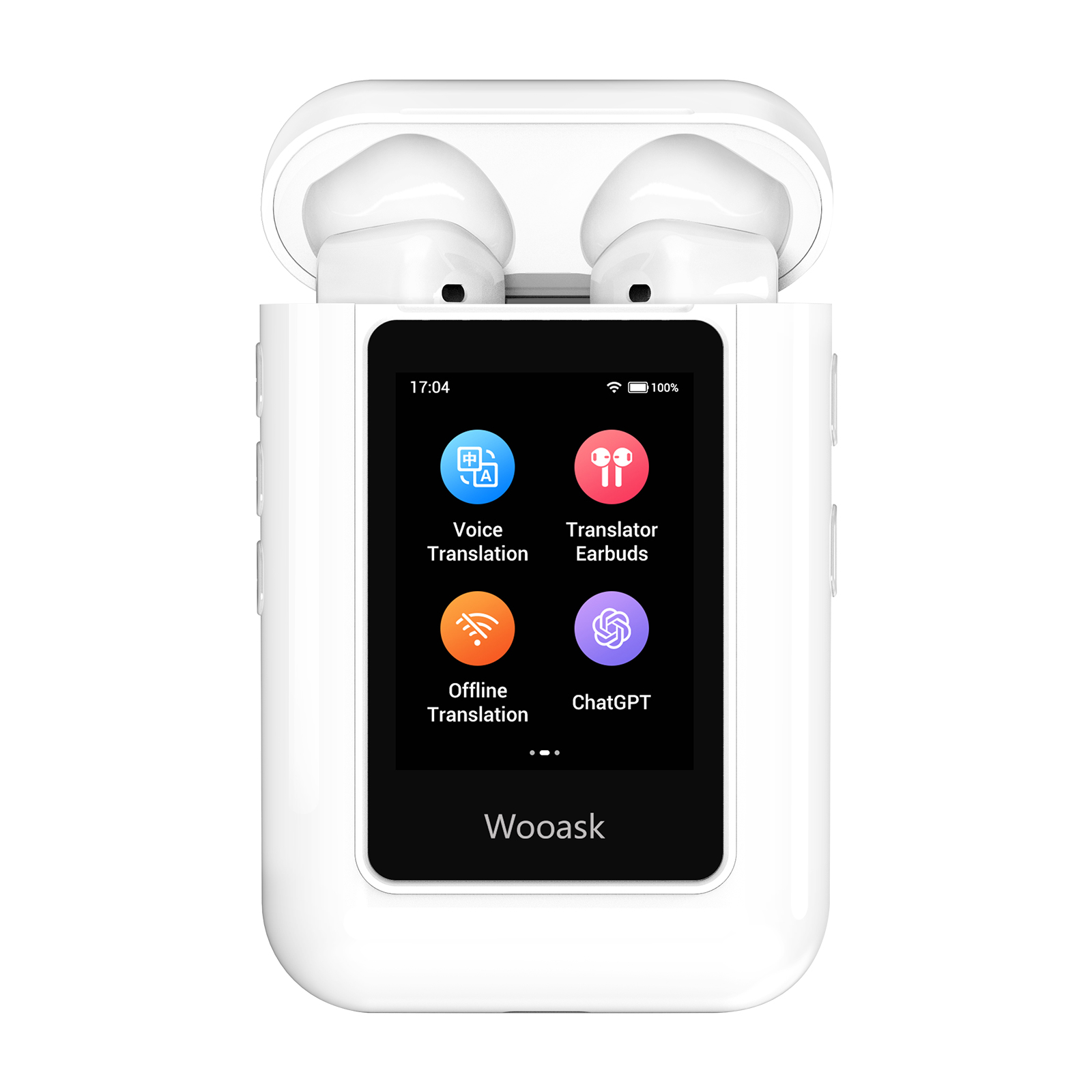 Portable Translator Device - Wooask A8 ChatGPT Translator Earbuds with